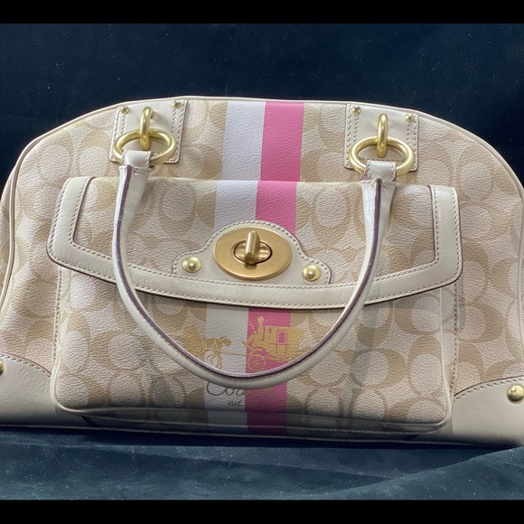COACH Heritage Stripe Dome
Satchel 13198 Handbag. - Picture 1 of 17